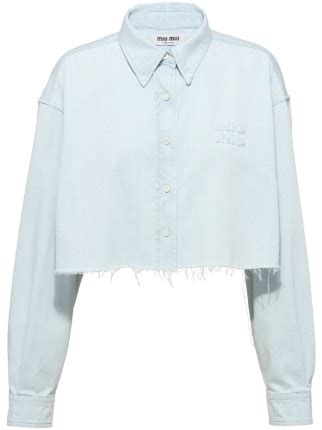 Miu Miu Denim Cropped Shirt 